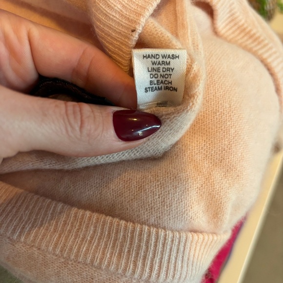 Boundary Water Vintage Made in Italy Angora Lambswool Blend Baby Pink Cardigan M - Picture 9 of 9